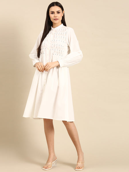 latest designer dresses for girl child - white cotton