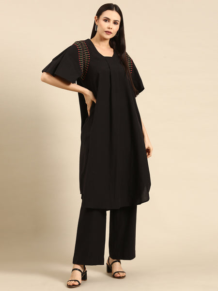 aline midi dress with sleeves - designer dress