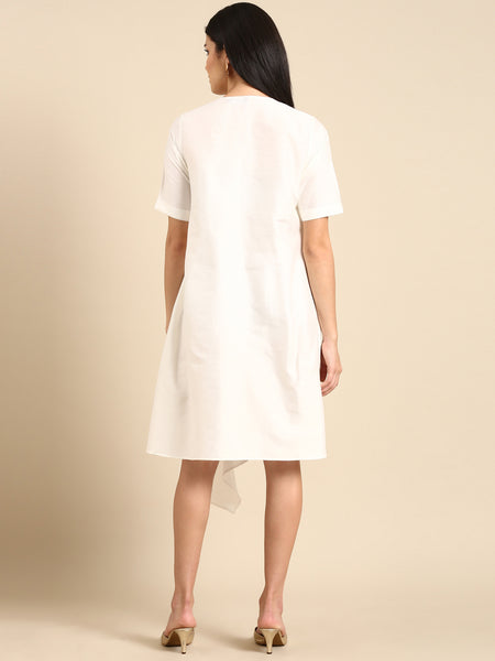 Ivory Cotton Silk Embroidery Cord Set - ASCRSET023