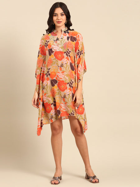 Orange Summer Kaftan - Designer Dress for Women
