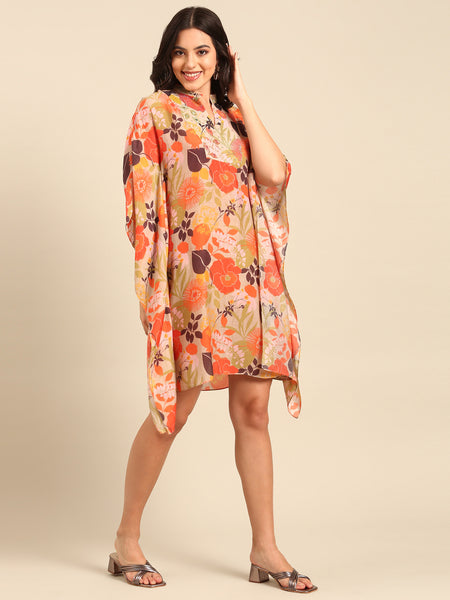 Gorgeous orange kaftan dress for women