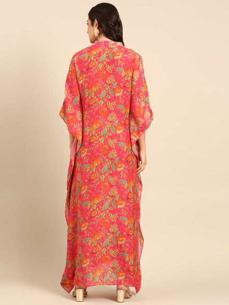 Pink Muslin Kaftan Dress - AS0701