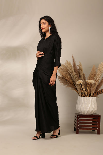 silk slub designer dress for women