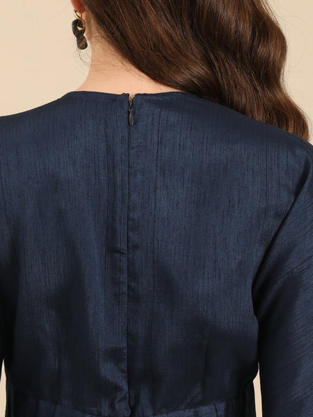 Blue Bemberg Silk Maxi Dress  - AS0731