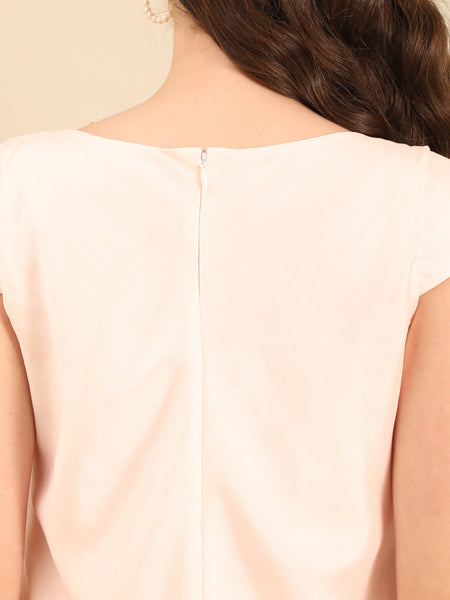 Ivory/ Pink Bemberg Silk Dress  - AS0739