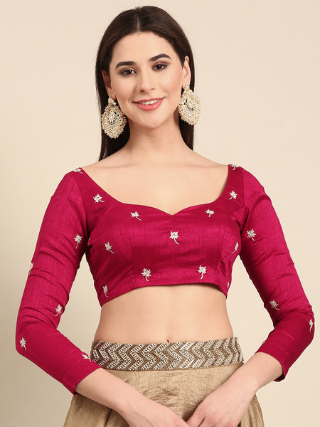 Wine Slub Silk Blouse - ASBL0103