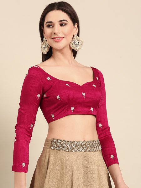 Wine Slub Silk Blouse - ASBL0103