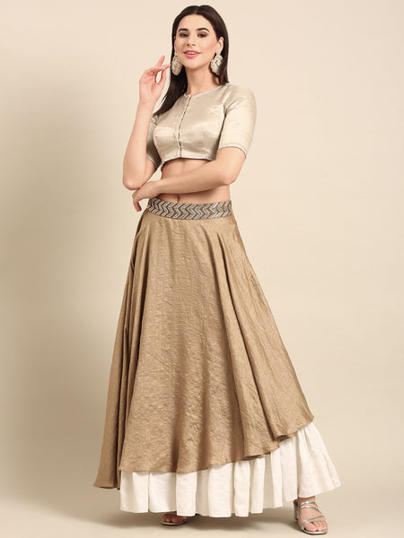 Silver Gold Tissue Silk Blouse - ASBL0109