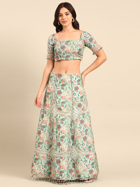 Blue Muslin Print Blouse - ASBL099