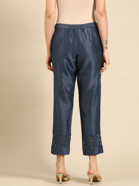 Blue Chanderi Kota Co-ord Set - ASCRSET017