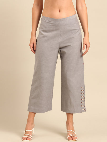 Silver Grey Malai Cotton Cord Set - ASCRSET026