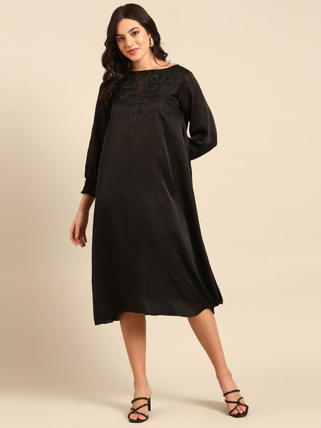 Black Silk Organza Cord Set - ASCRSET027