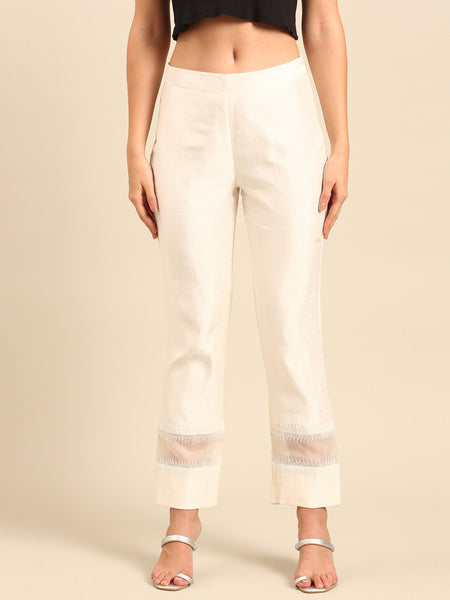 Ivory Silk Organza Cord Set - ASCRSET029