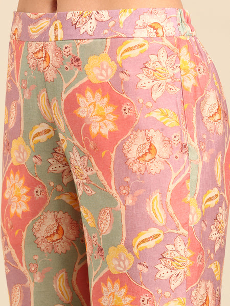 Peach Pink Muslin Cord Set - ASCRSET030