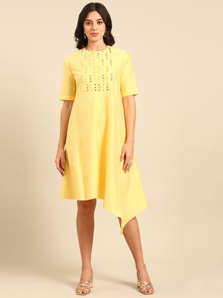 Yellow Silk Cotton Cord Set - ASCRSET031