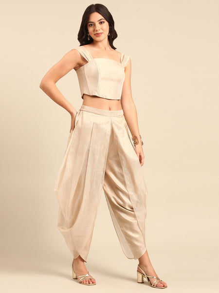 Gold Kota Chanderi Cord Set - ASCRSET033