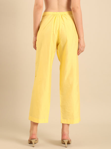 Yellow Silk Cotton Cord Set  - ASCRSET054