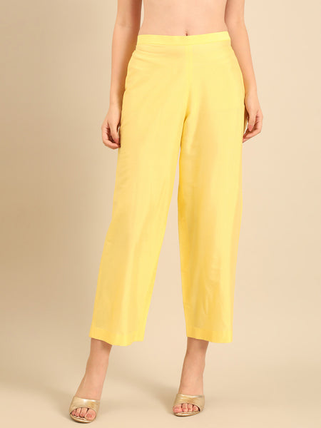 Yellow Silk Cotton Cord Set  - ASCRSET054