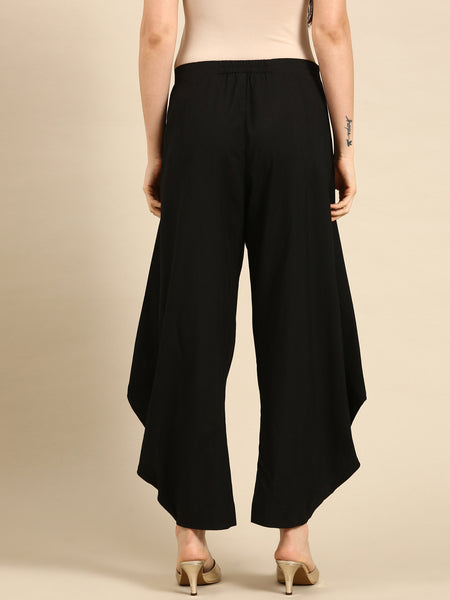 Black Silk Cotton Dhoti Pant - ASDP033