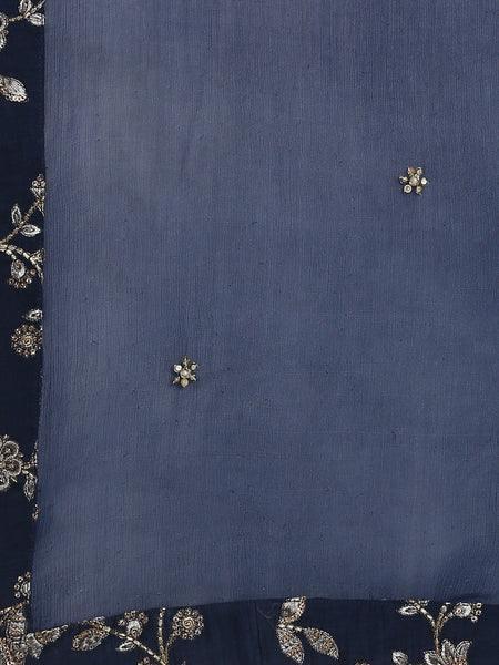Blue Chiffon Dupatta - ASDPT002