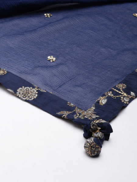 Blue Chiffon Dupatta - ASDPT002