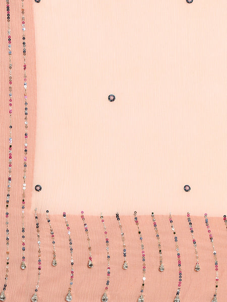 pink embroidered dupatta for women's lehenga