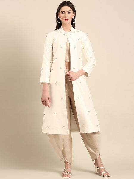 Ivory Slub Silk Jacket - ASJ068