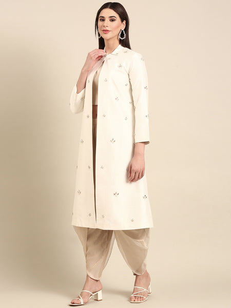 Ivory Slub Silk Jacket - ASJ068