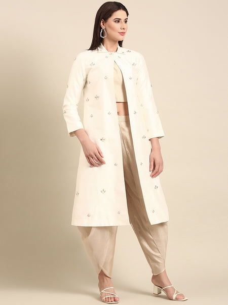 Ivory Slub Silk Jacket - ASJ068