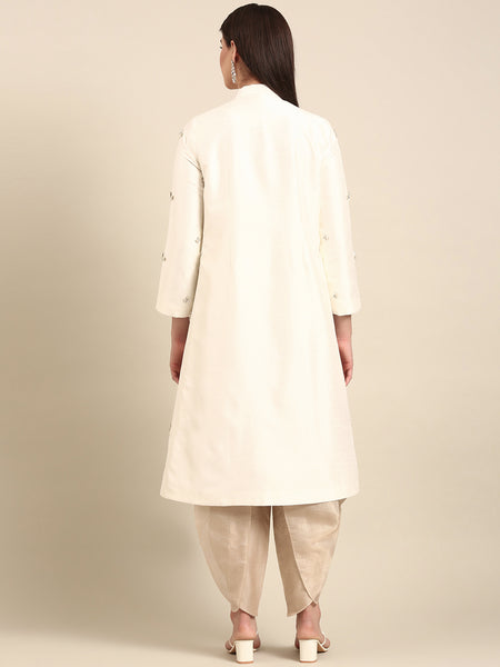 Ivory Slub Silk Jacket - ASJ068