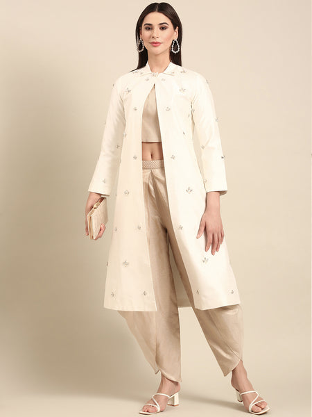 Ivory Slub Silk Jacket - ASJ068