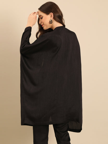 Black Bemberg Silk Jacket - ASJ073