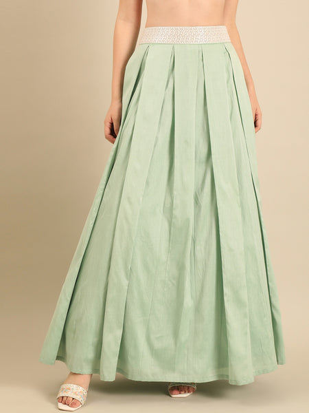 Green Cotton Silk Only  -  ASL030