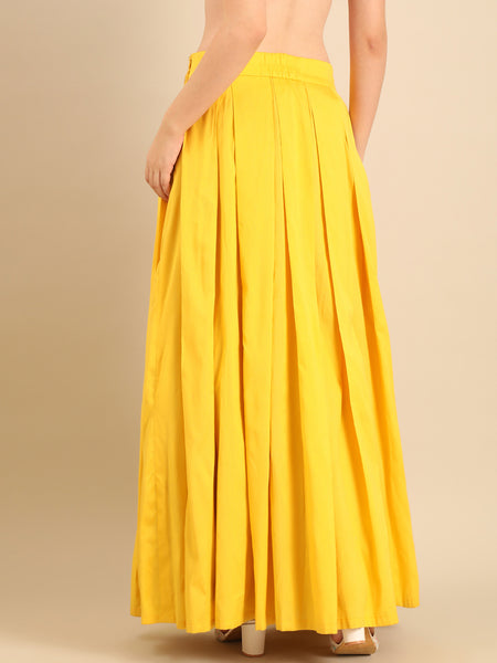 Yellow Chanderi Lehenga set  -  ASLHSET010