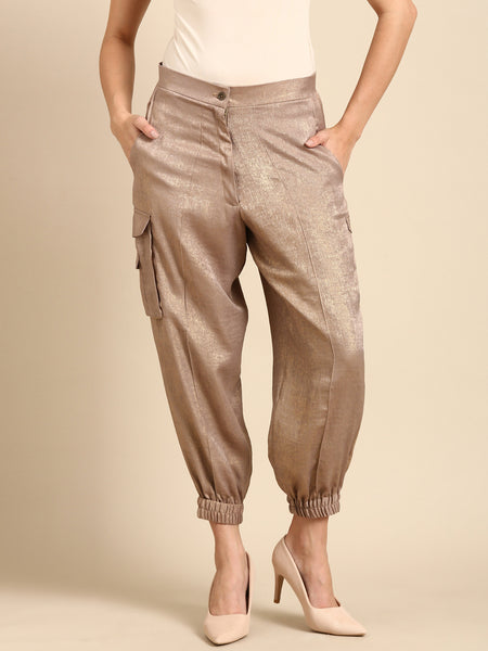 Beige foil Pant - ASP057