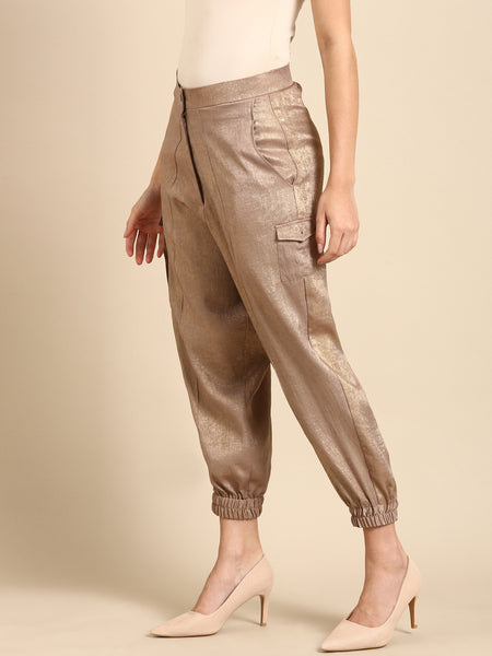 Beige foil Pant - ASP057