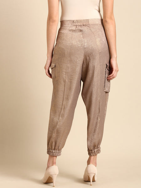 Beige foil Pant - ASP057