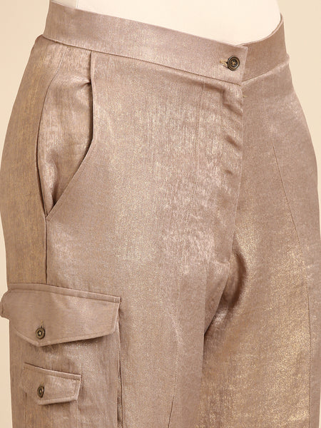 Beige foil Pant - ASP057