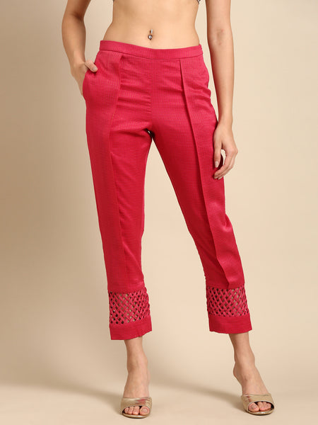 Pink Chanderi Kota Cord Set - ASCRSET021