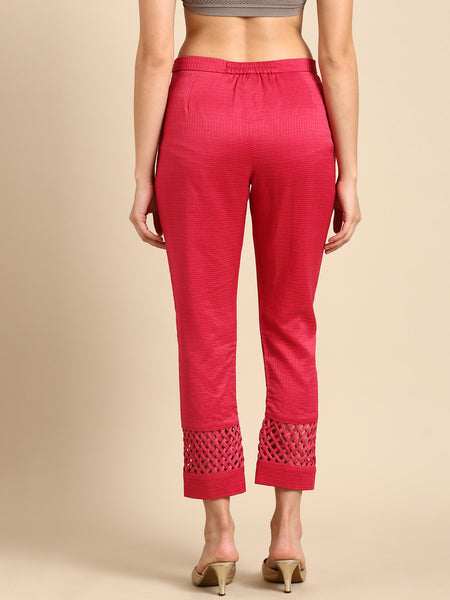 Pink Chanderi Kota Cord Set - ASCRSET021