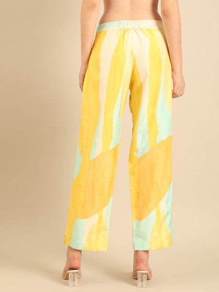 Yellow Aqua Muslin Bottom - ASP075