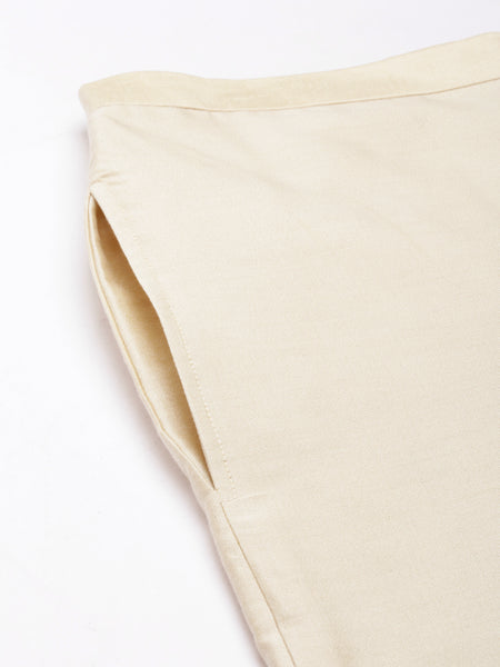 Beige Silk Cotton Palazzo Pant - ASPL012