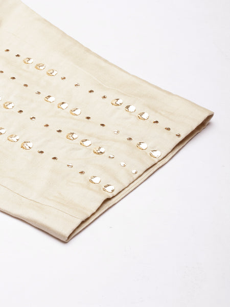 Beige Silk Cotton Palazzo Pant - ASPL012