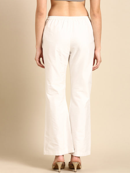 Ivory Cotton Silk Embroidery Cord Set - ASCRSET023