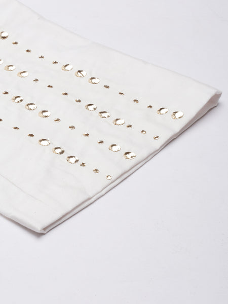 Ivory Cotton Silk Embroidery Cord Set - ASCRSET023