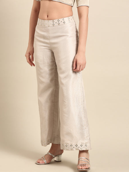 Silver Kota Chanderi Bottoms - ASPL057