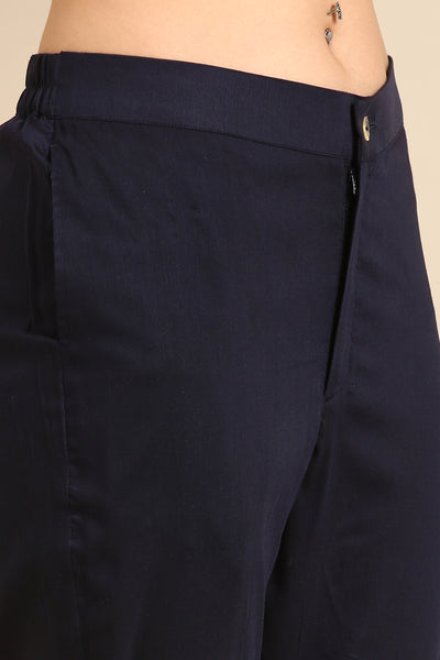 Blue Cotton silk Chanderi pant - ASP061