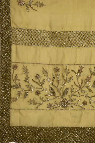 Green Silk Organza Embellished Saree - ASSR004