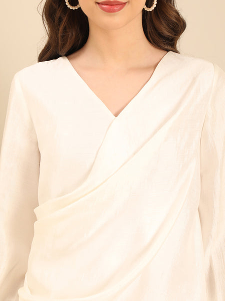 Ivory Bemberg Silk Top N Tunics - ASST0108