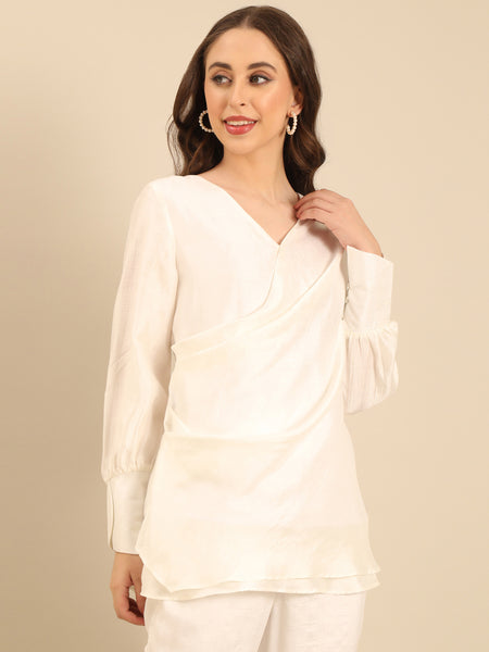 Ivory Bemberg Silk Top N Tunics - ASST0108